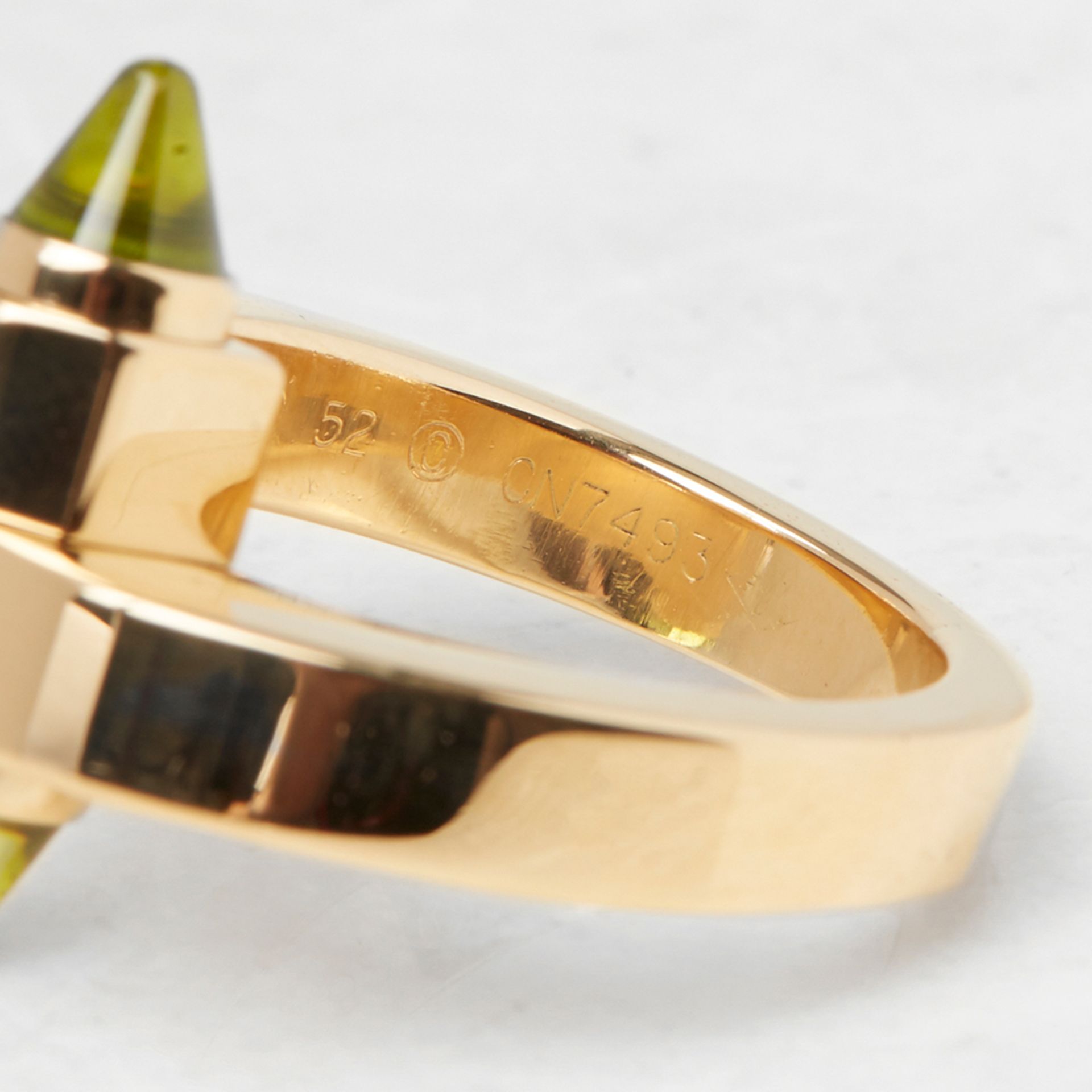 Cartier 18k Yellow Gold Peridot Menotte Ring - Image 7 of 9