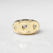 Cartier 18k Yellow Gold 1.00ct Diamond Bombe Ring with Pouch Only