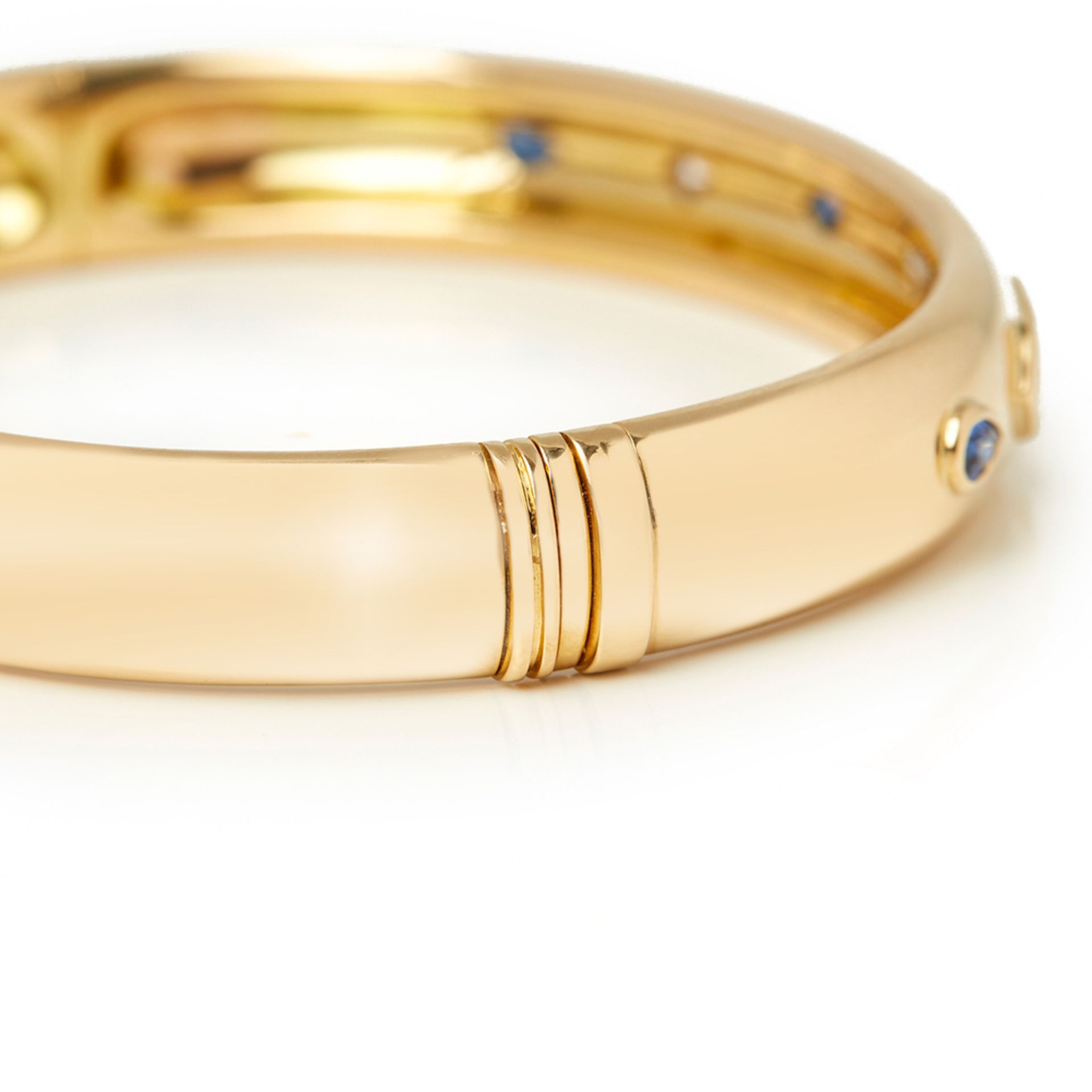 Cartier 18k Yellow Gold Sapphire & Diamond Cuff Bracelet - Bild 2 aus 7