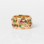 Cartier 18k Yellow Gold Multi-Gem Ring