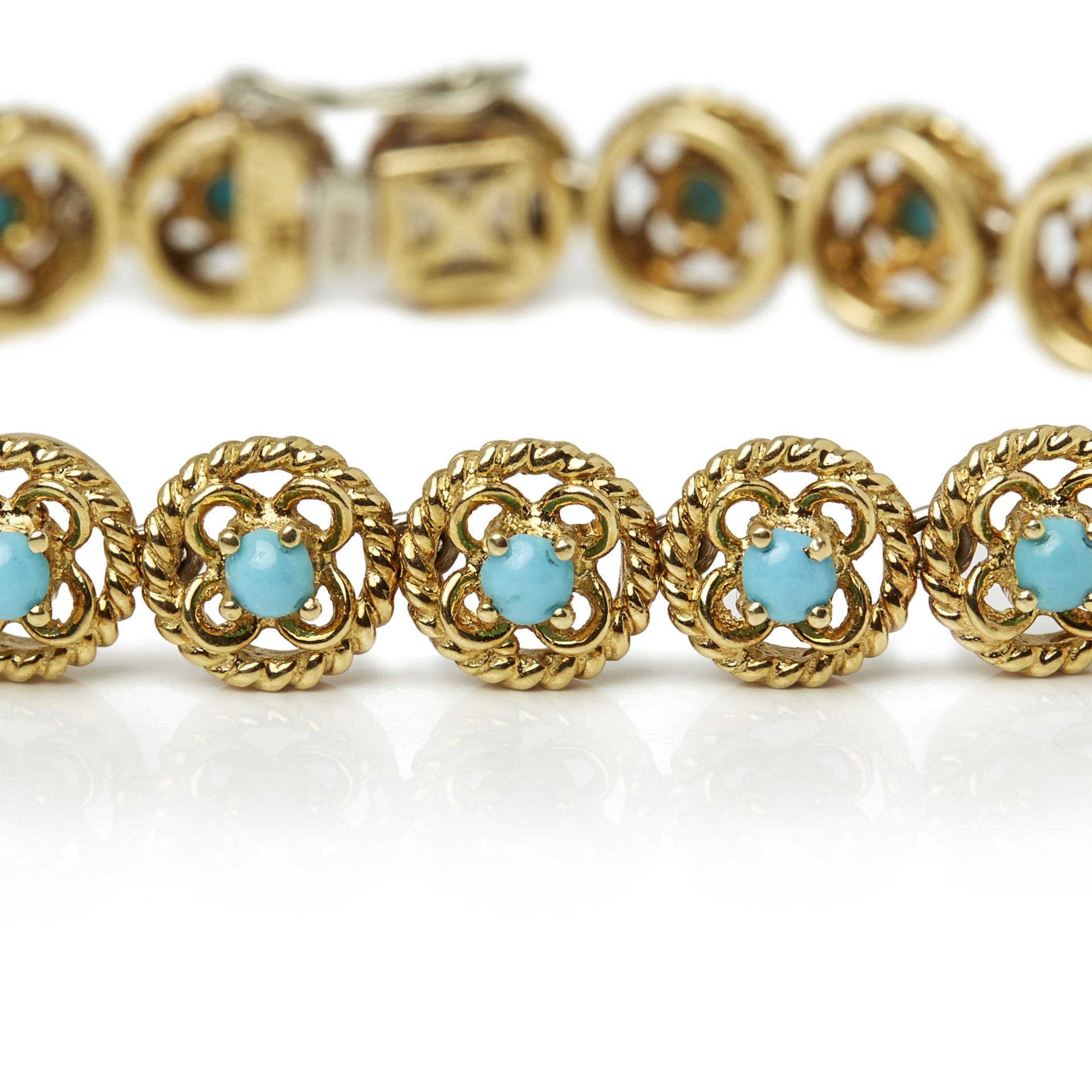Cartier 18k Yellow Gold Turquoise Bracelet - Image 4 of 9