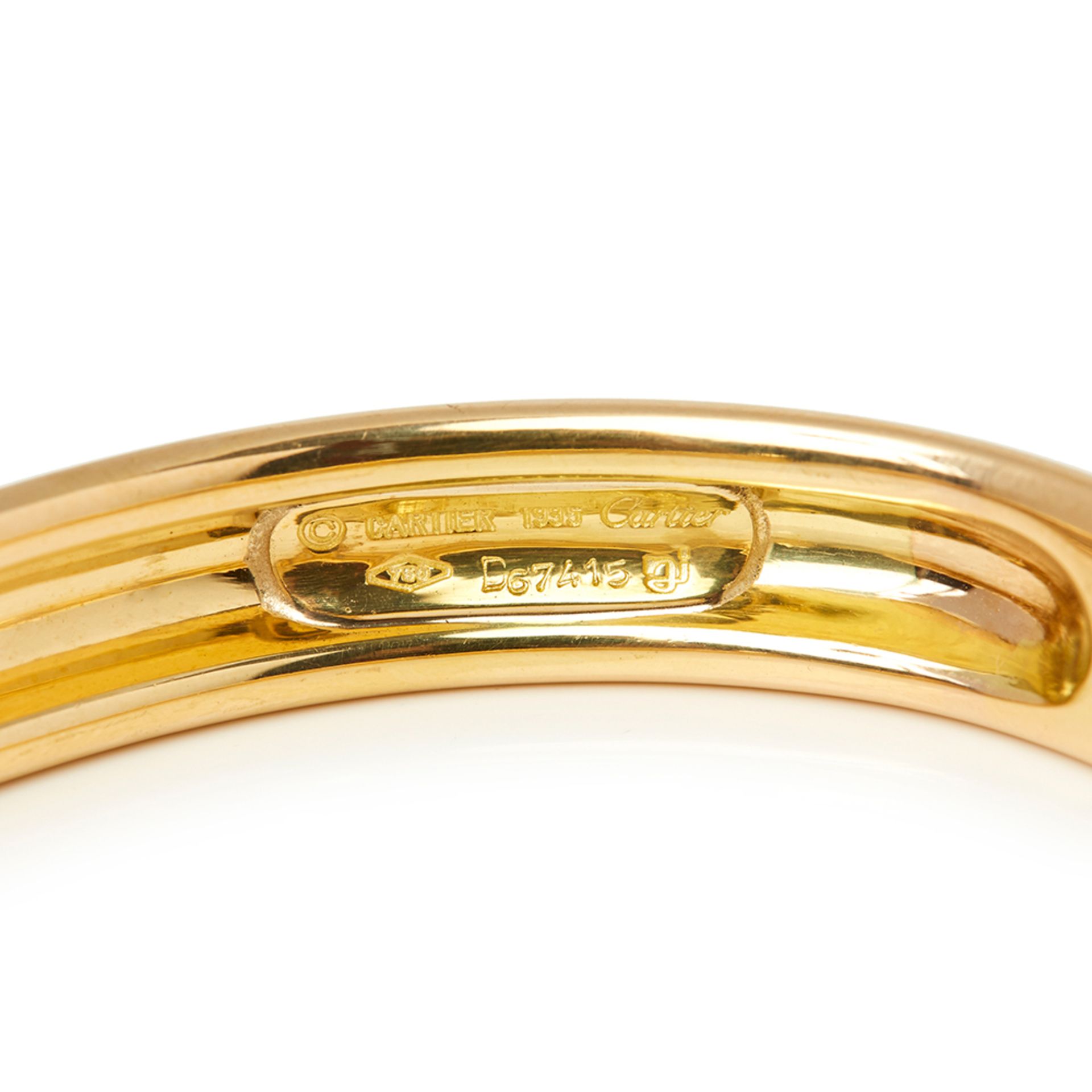 Cartier 18k Yellow Gold Sapphire & Diamond Cuff Bracelet - Bild 6 aus 7