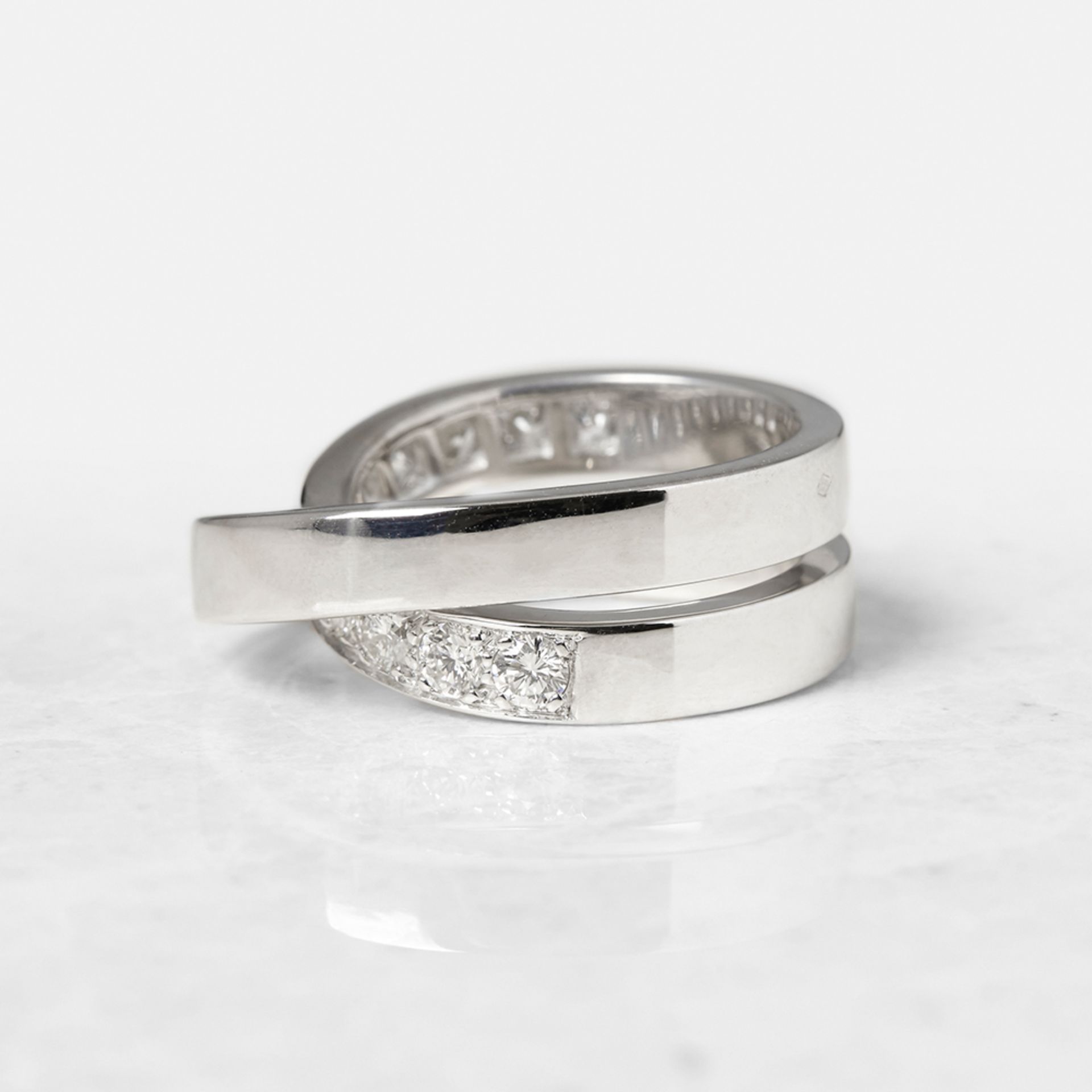 Cartier 18k White Gold Diamond Crossover Paris Nouvelle Vague Ring - Image 3 of 7