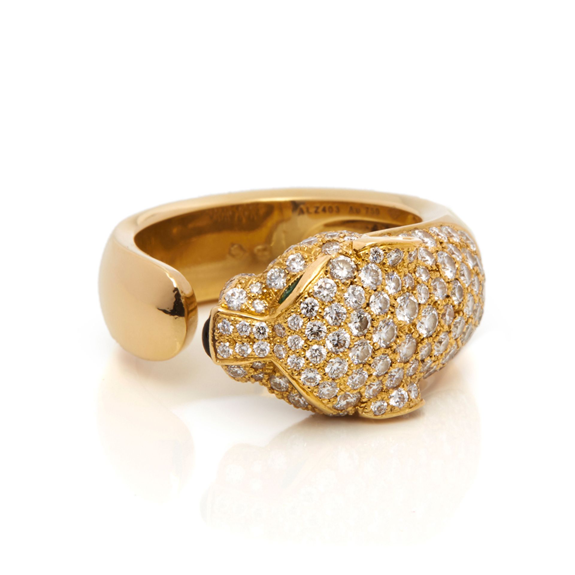 Cartier 18k Yellow Gold Diamond Panthre Ring - Image 2 of 8