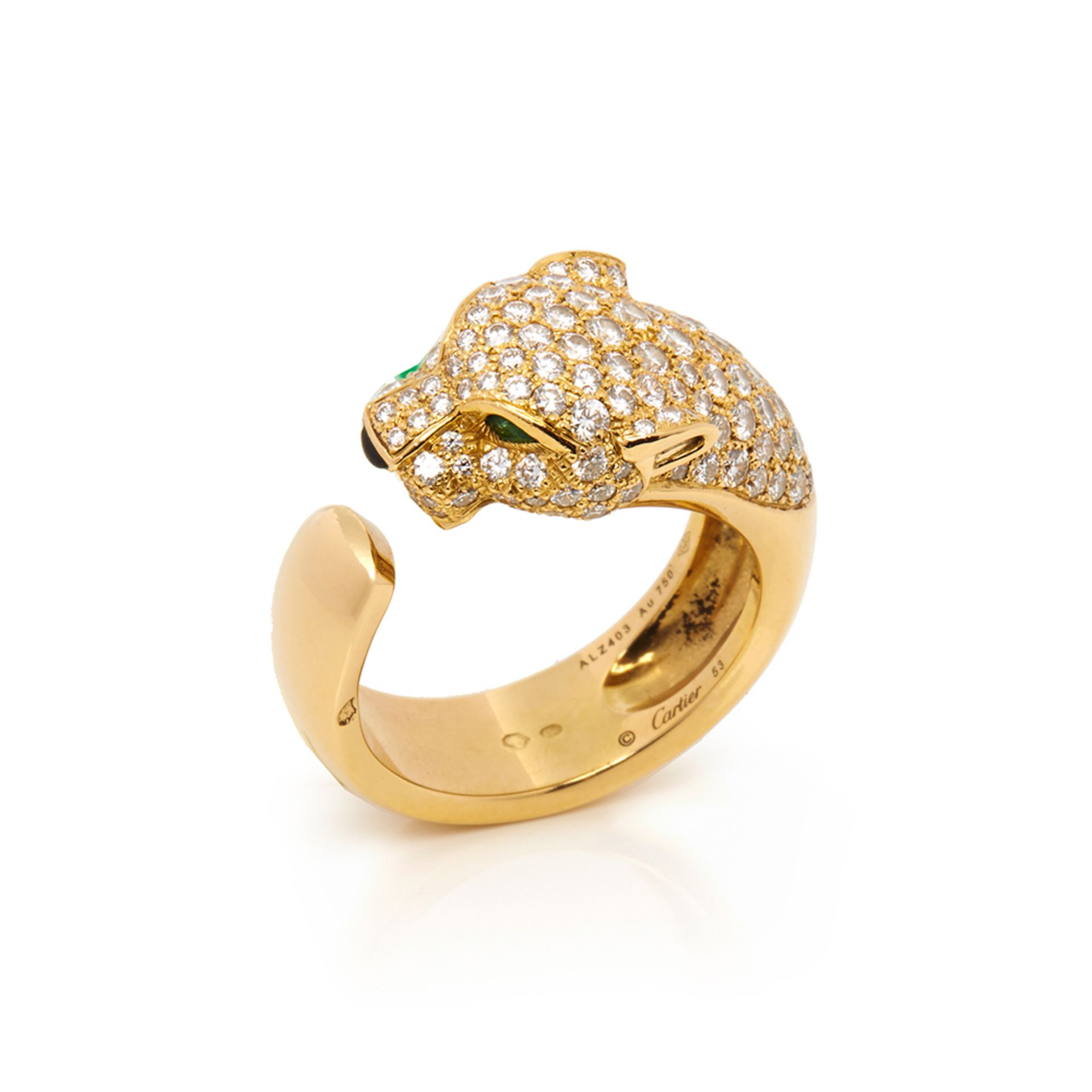 Cartier 18k Yellow Gold Diamond Panthre Ring