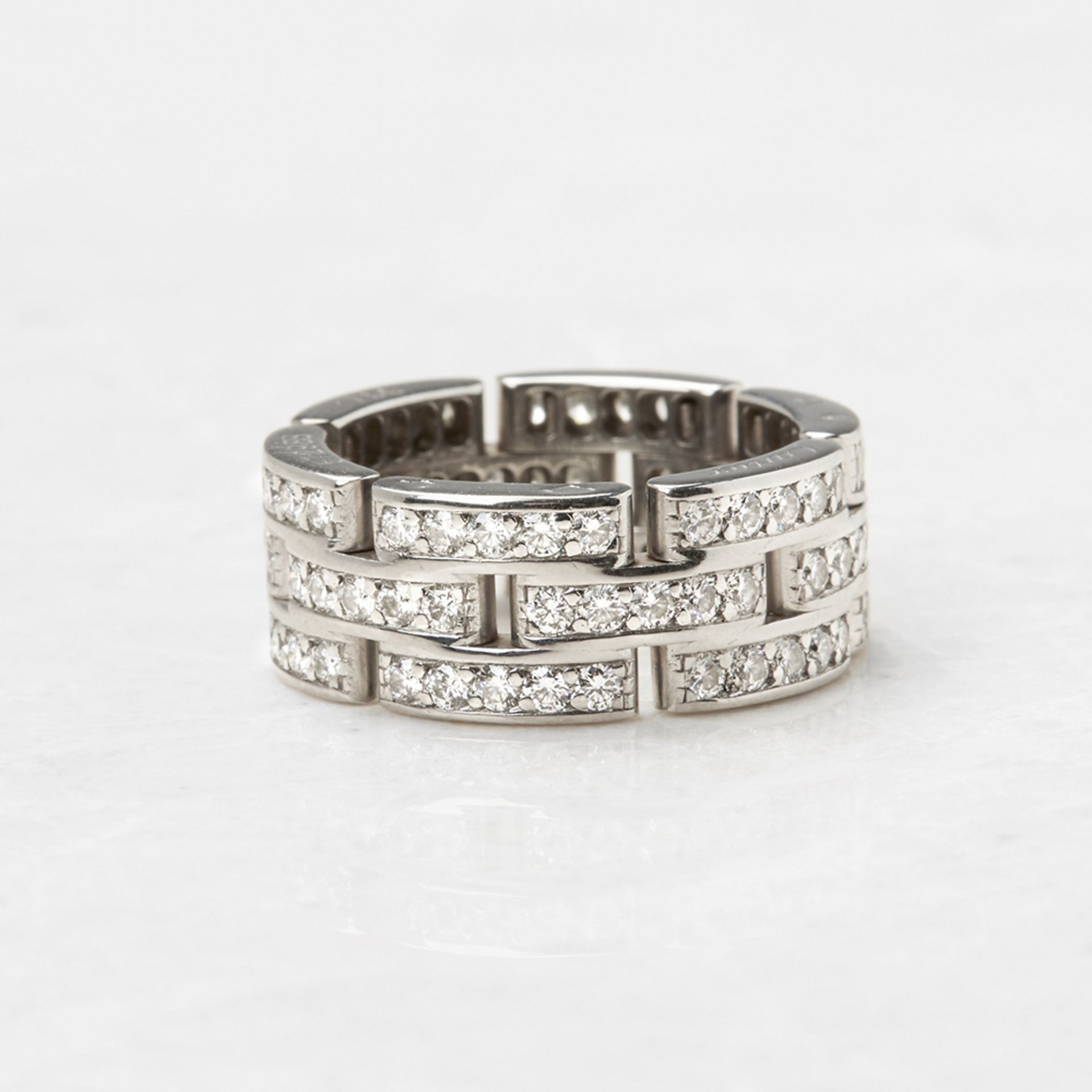 Cartier 18k White Gold Diamond Maillon Ring - Image 3 of 8