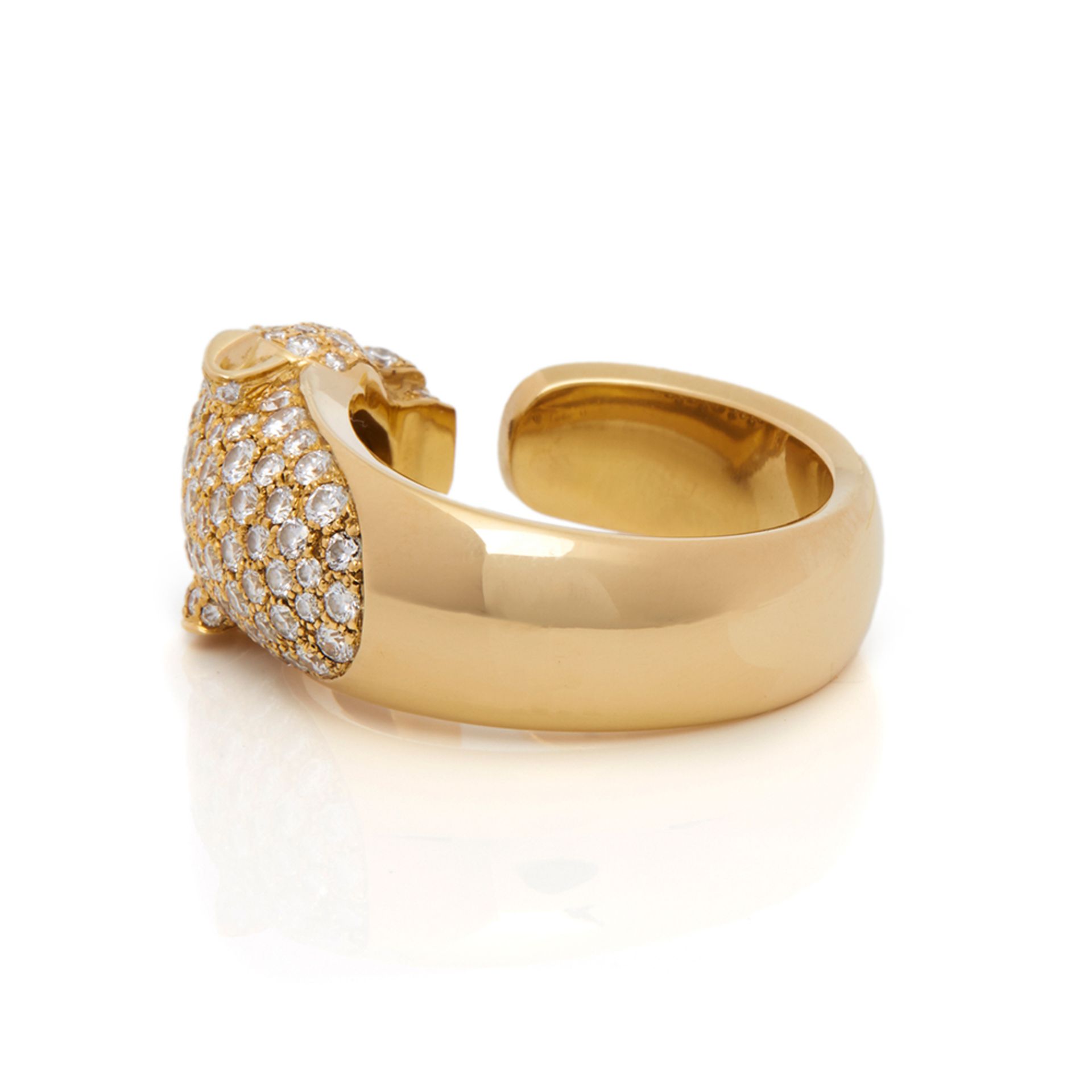 Cartier 18k Yellow Gold Diamond Panthre Ring - Image 3 of 8