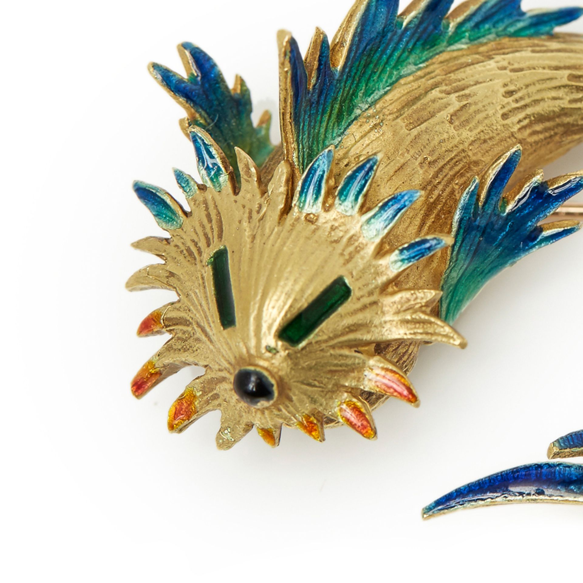 Cartier 18k Yellow Gold Enamel Fish Pin Brooch - Image 3 of 7