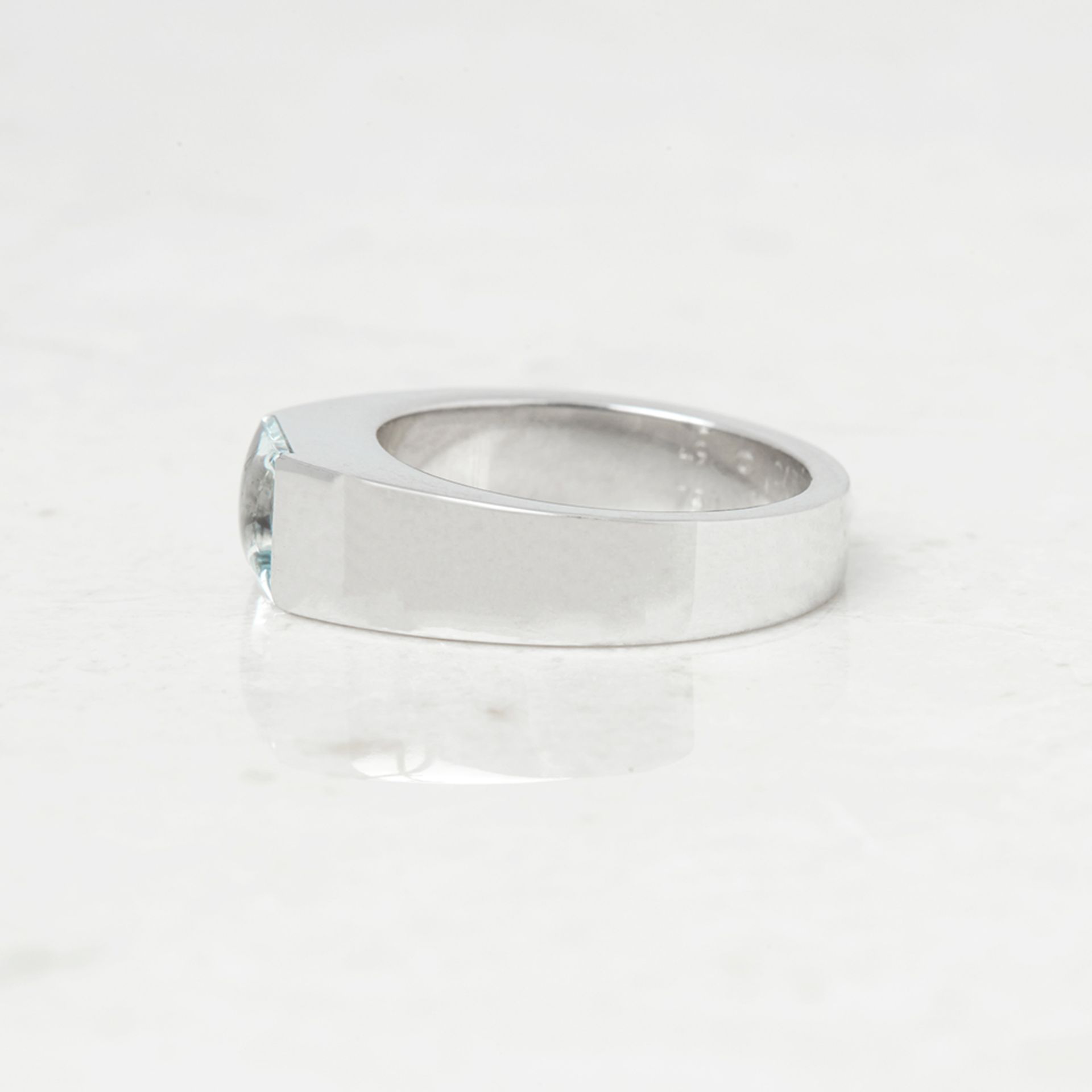 Cartier 18k White Gold Aquamarine Tank Ring - Bild 3 aus 8