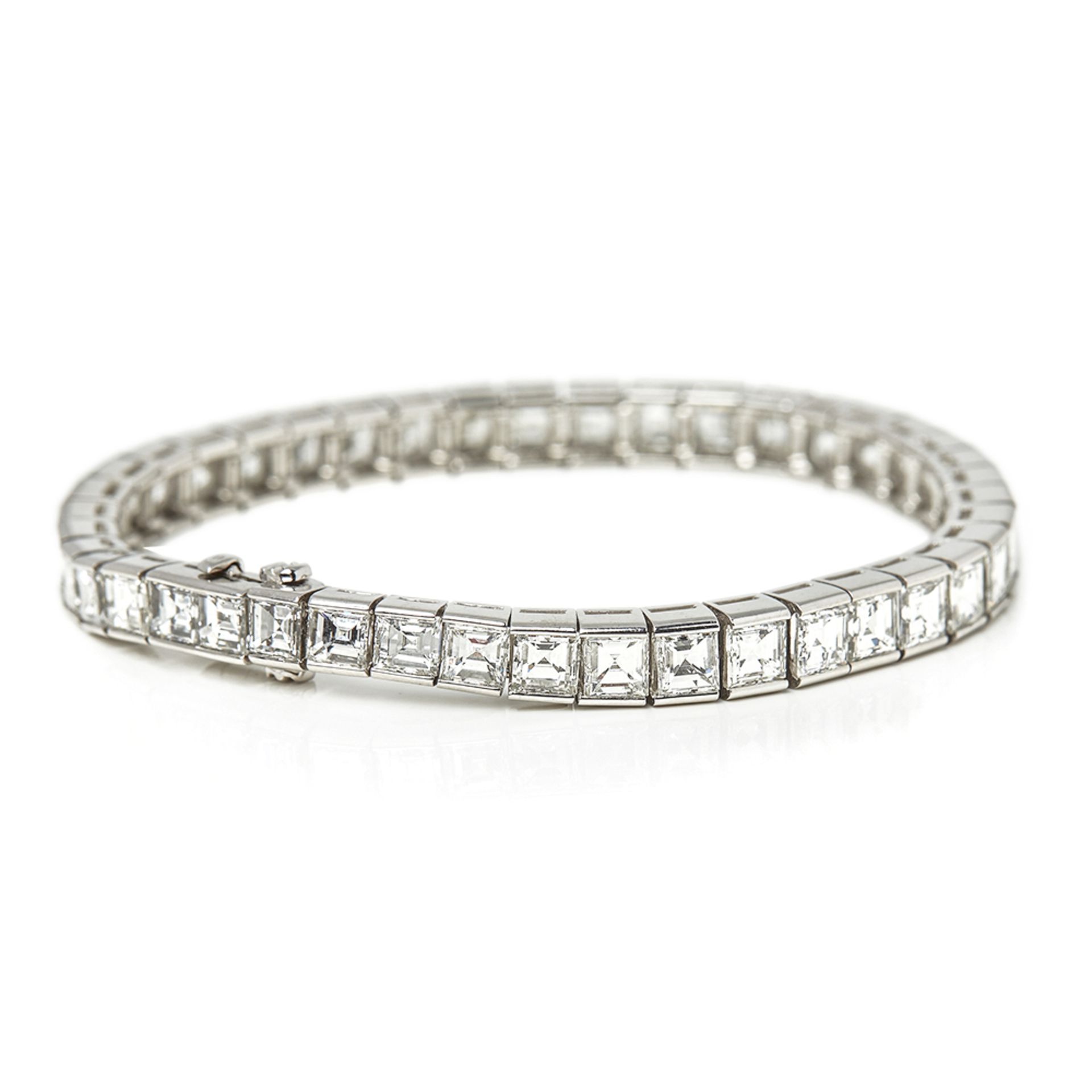 Cartier Platinum Diamond Tennis Bracelet - Image 2 of 8