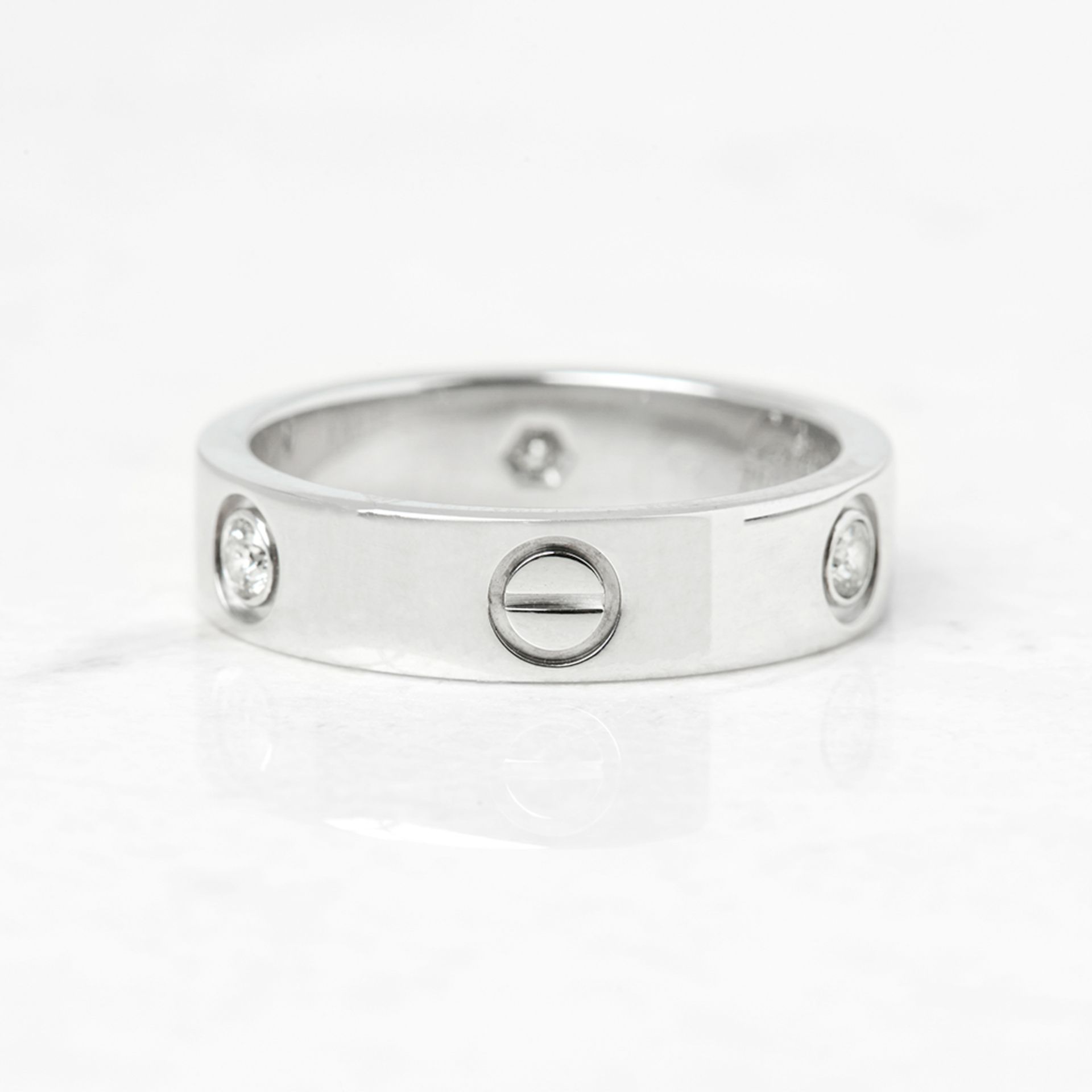 Cartier 18k White Gold 3 Diamond Love Ring - Image 3 of 5