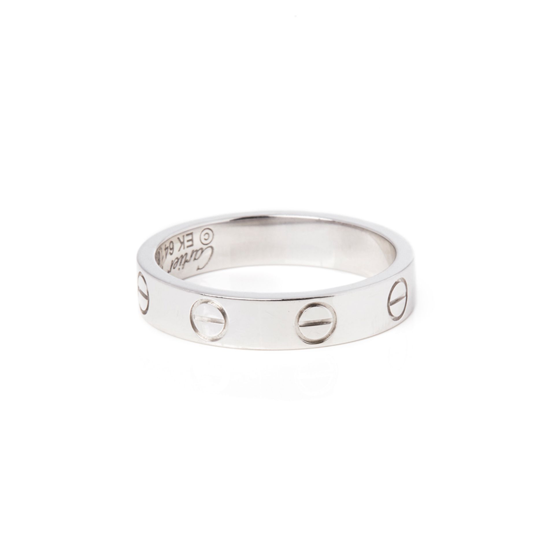 Cartier 18k White Gold Mini Love Ring - Image 3 of 7