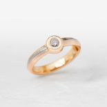 Cartier 18k Yellow, White & Rose Gold Single 0.15ct Diamond Ring