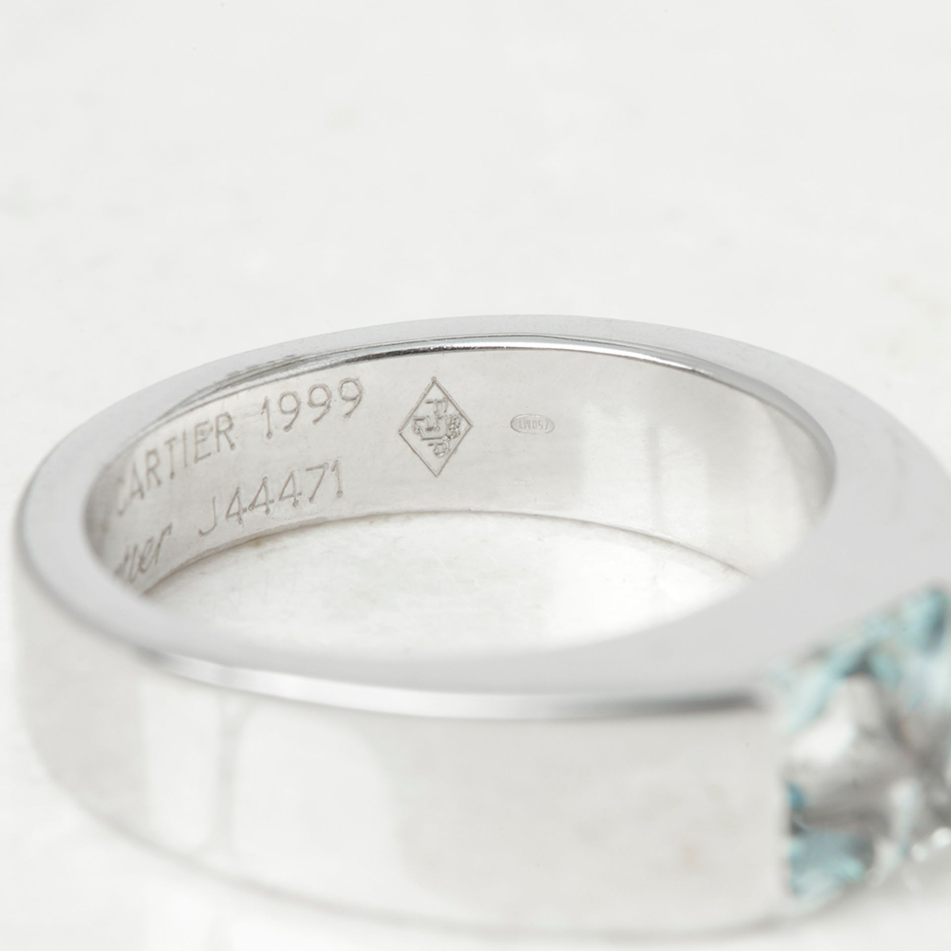 Cartier 18k White Gold Aquamarine Tank Ring - Image 8 of 8