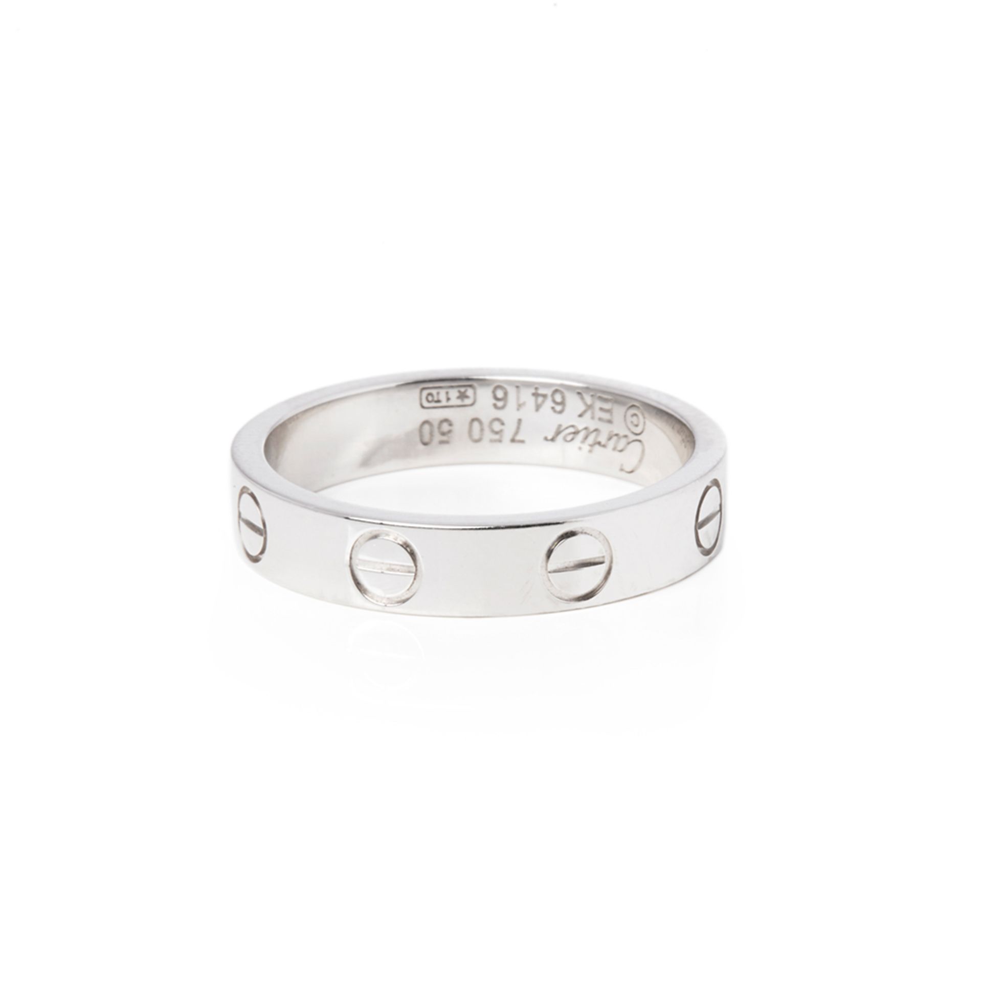 Cartier 18k White Gold Mini Love Ring - Image 4 of 7