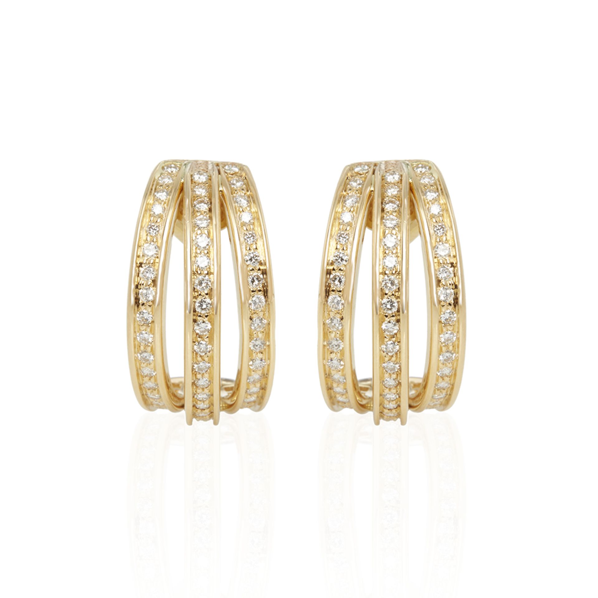 Cartier 18k Yellow Gold Diamond Trinity Earrings