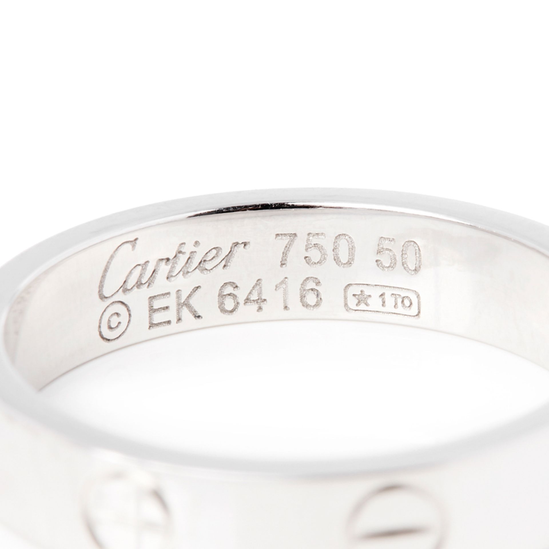 Cartier 18k White Gold Mini Love Ring - Image 6 of 7