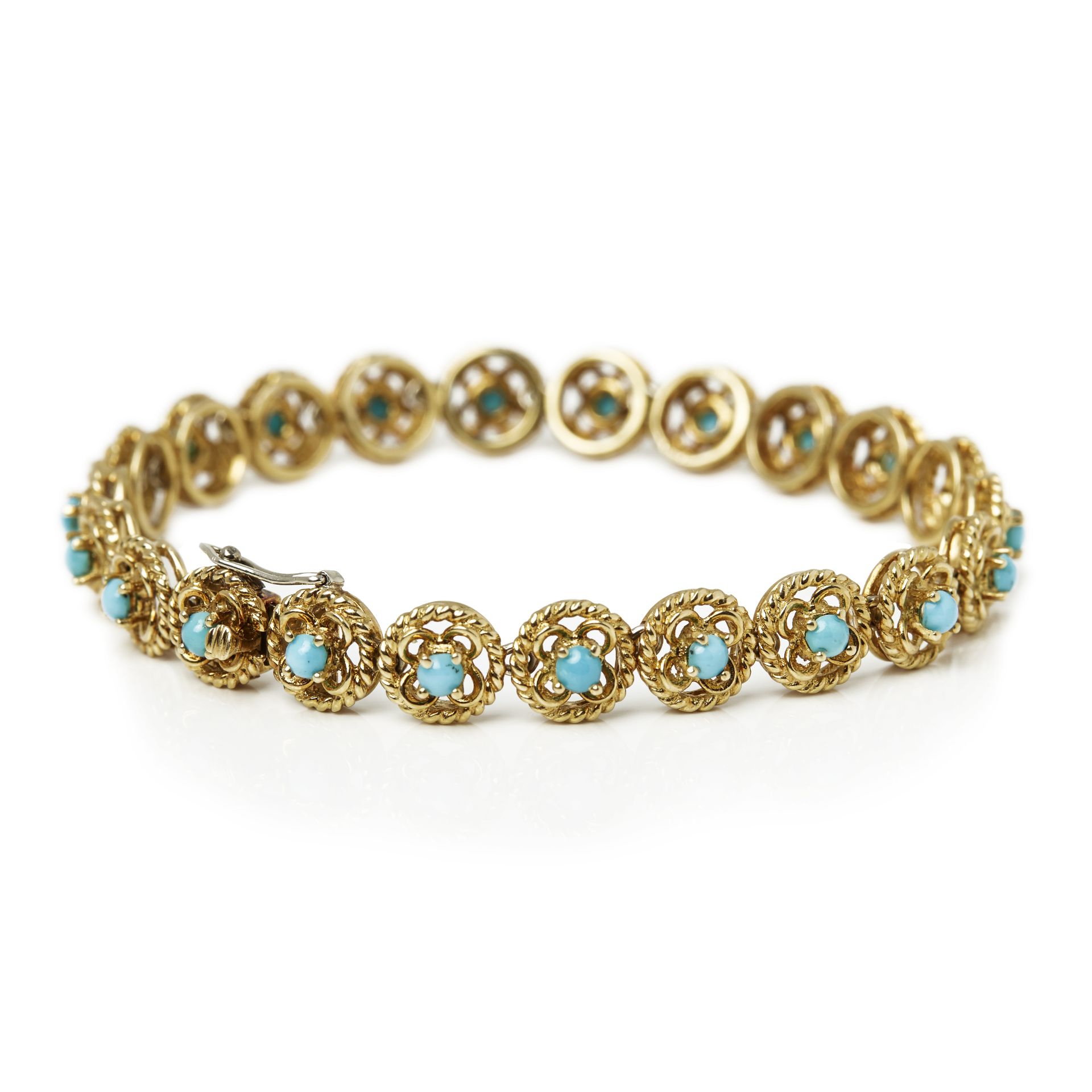 Cartier 18k Yellow Gold Turquoise Bracelet - Image 3 of 9