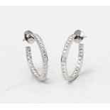 Cartier 18k White Gold 1.20ct Diamond Inside Out Hoop Earrings