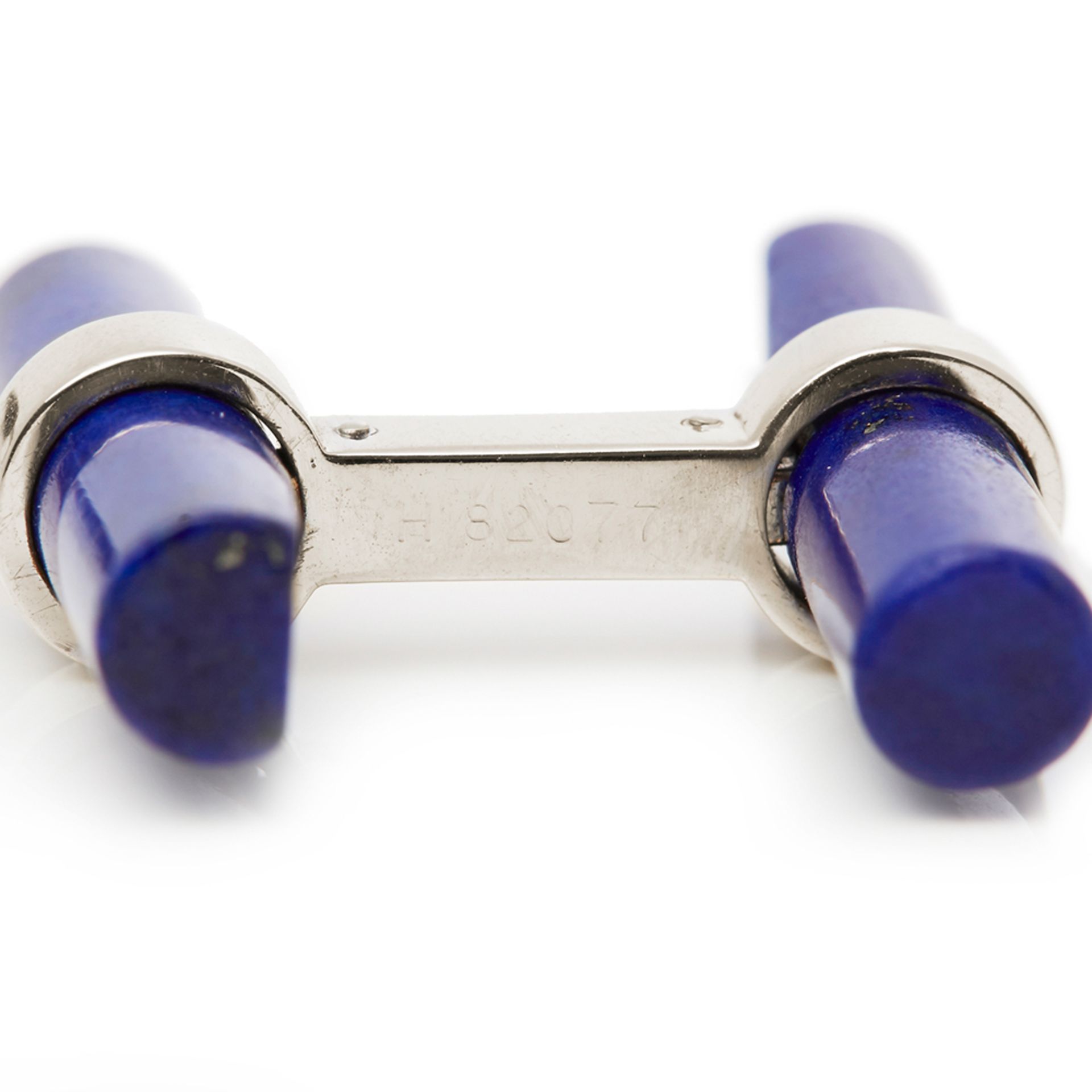 Cartier 18k White Gold Lapis Lazuli Baton Cufflinks - Bild 9 aus 9