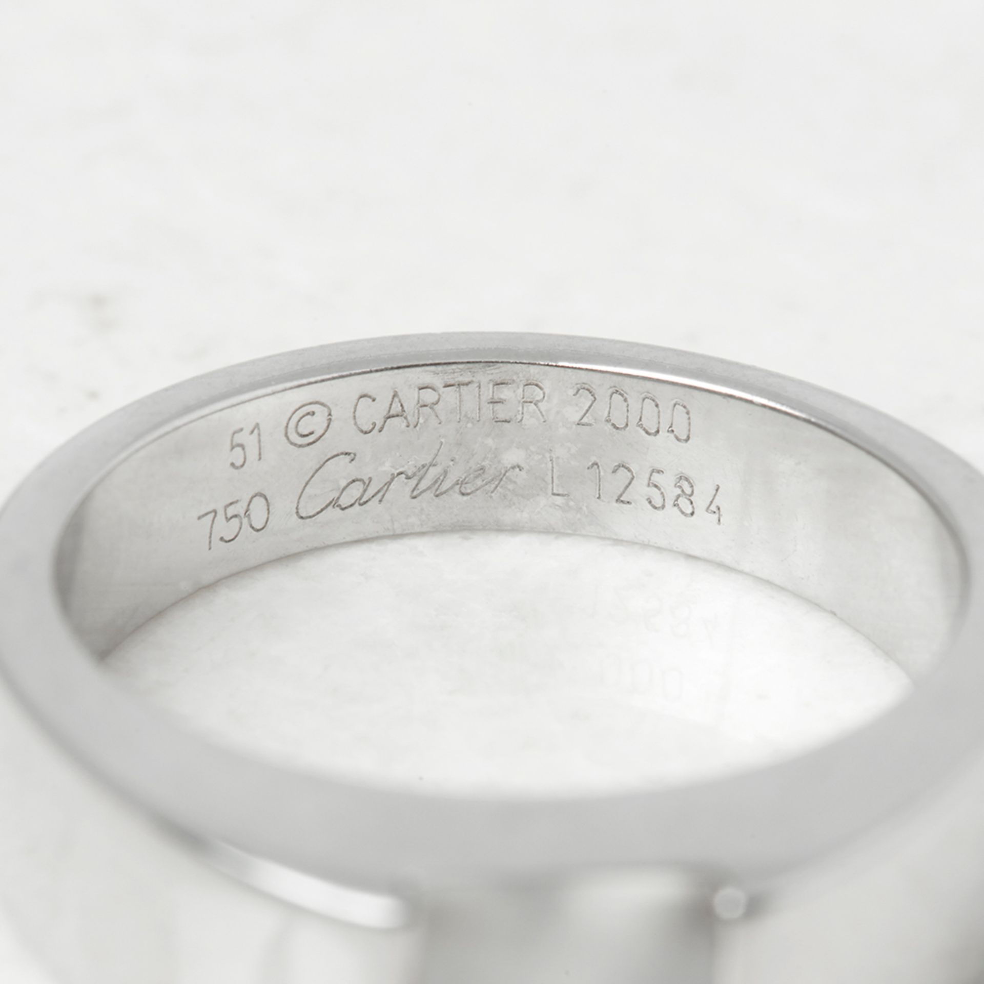 Cartier 18k White Gold Moonstone Tank Ring - Image 6 of 6