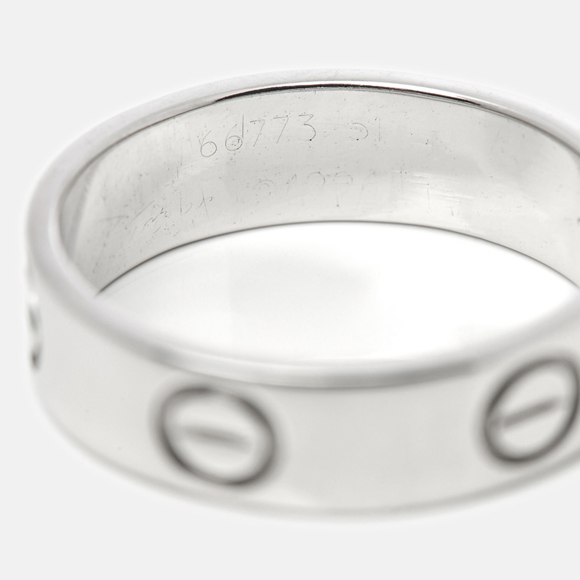 Cartier 18k White Gold Love Ring - Image 7 of 7