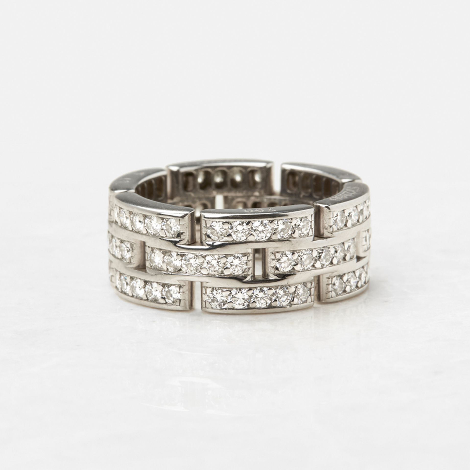 Cartier 18k White Gold Diamond Maillon Ring - Bild 2 aus 8