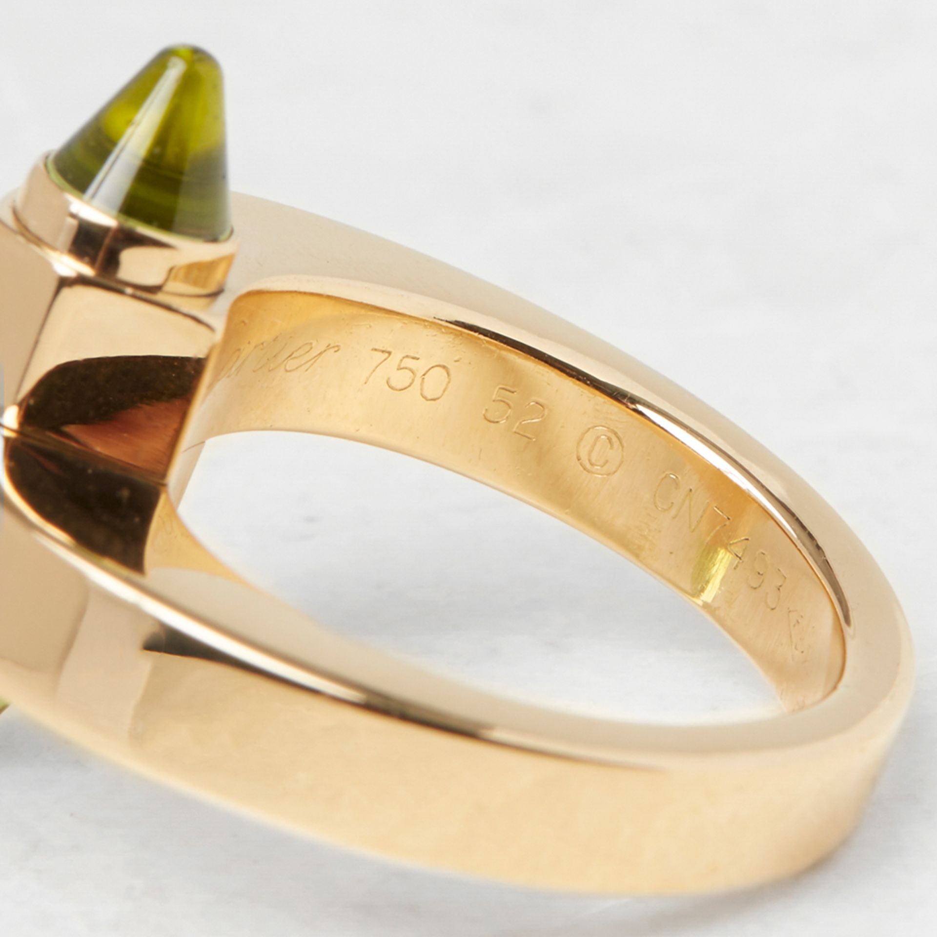 Cartier 18k Yellow Gold Peridot Menotte Ring - Bild 6 aus 9