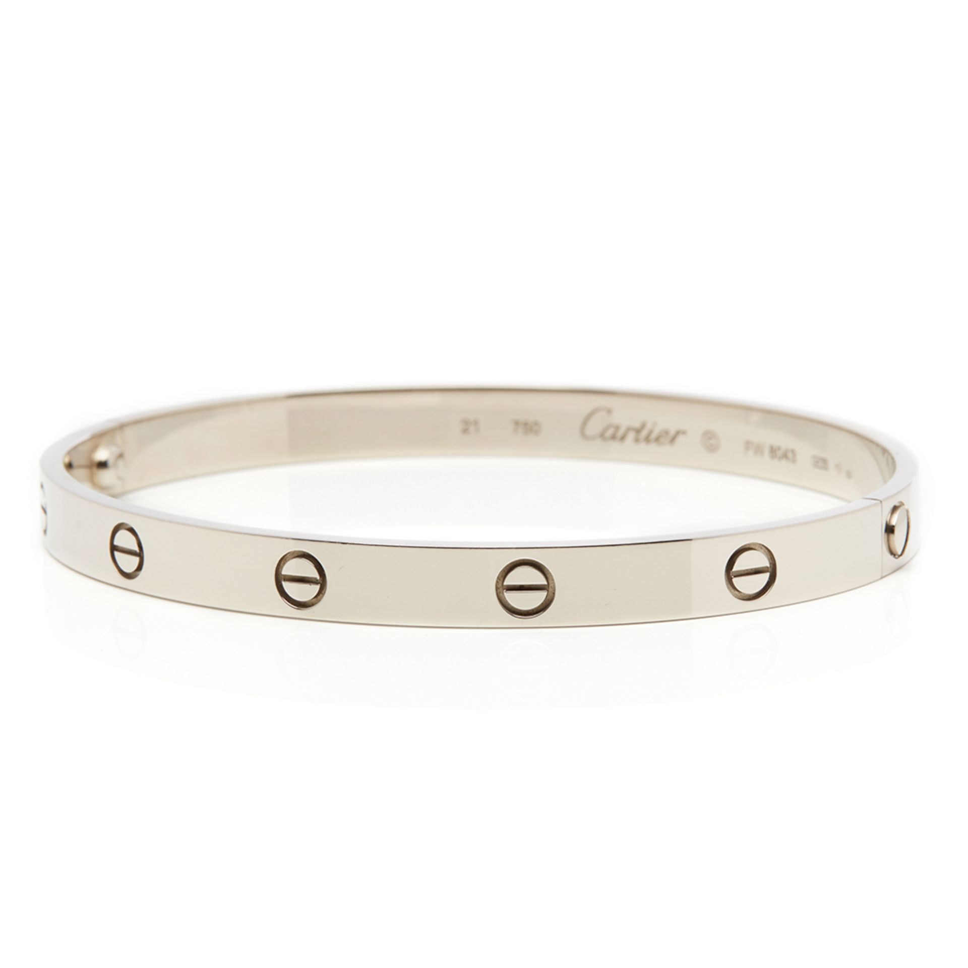 Cartier 18k White Gold Love Bracelet Size 21