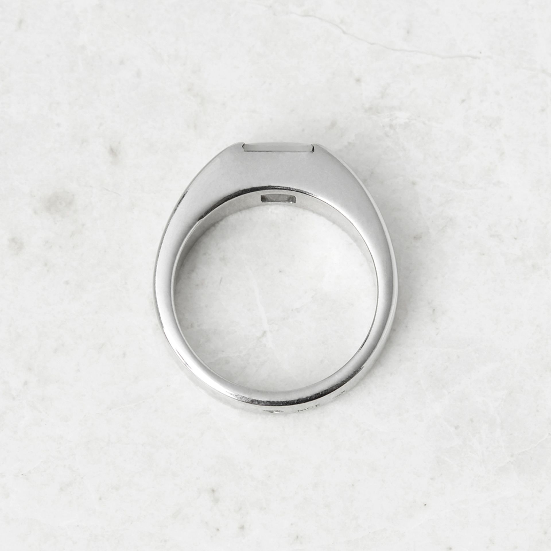 Cartier 18k White Gold Moonstone Tank Ring - Image 4 of 6