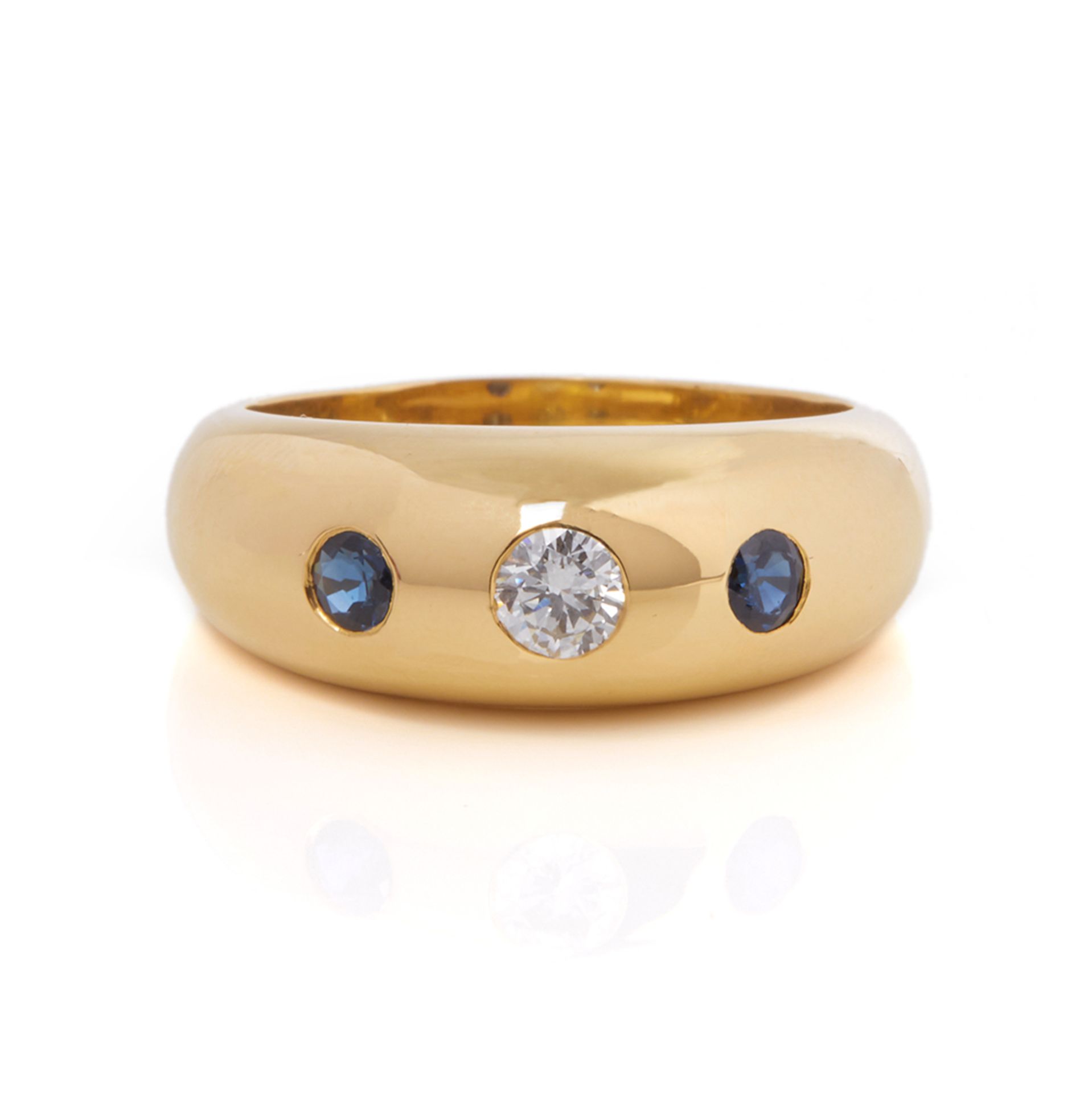 Cartier 18k Yellow Gold Sapphire & Diamond Gypsy Ring - Bild 2 aus 9