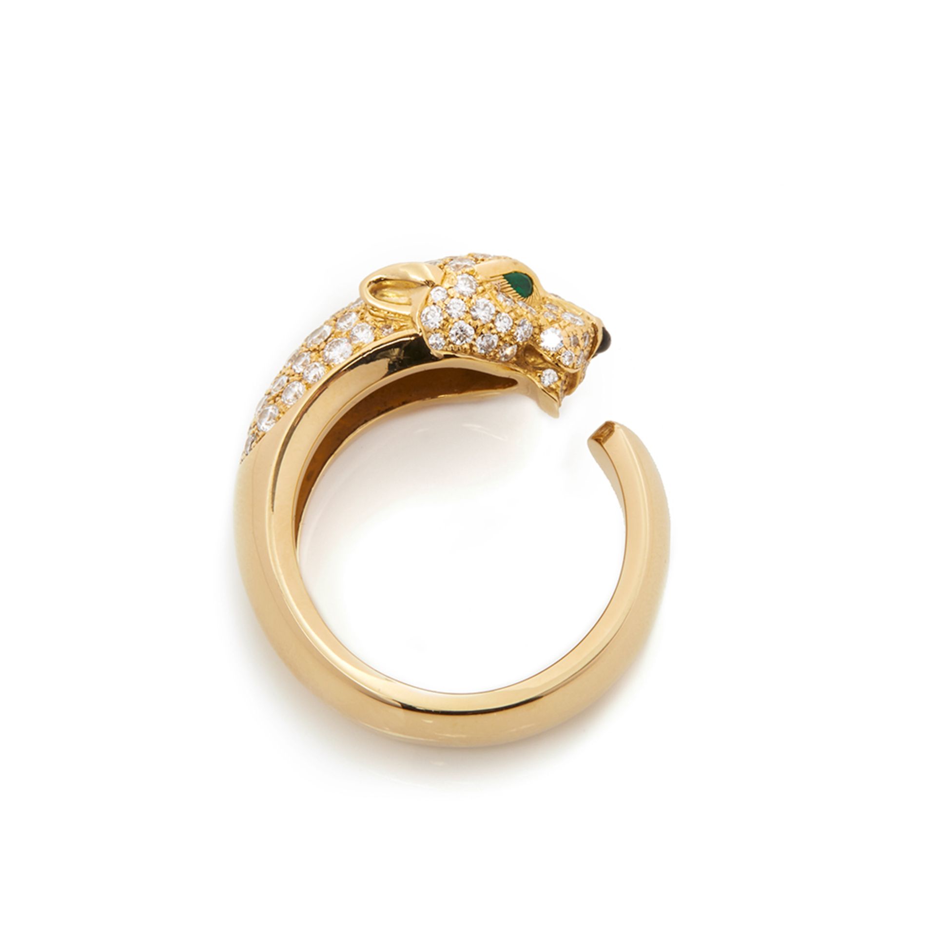 Cartier 18k Yellow Gold Diamond Panthre Ring - Image 5 of 8