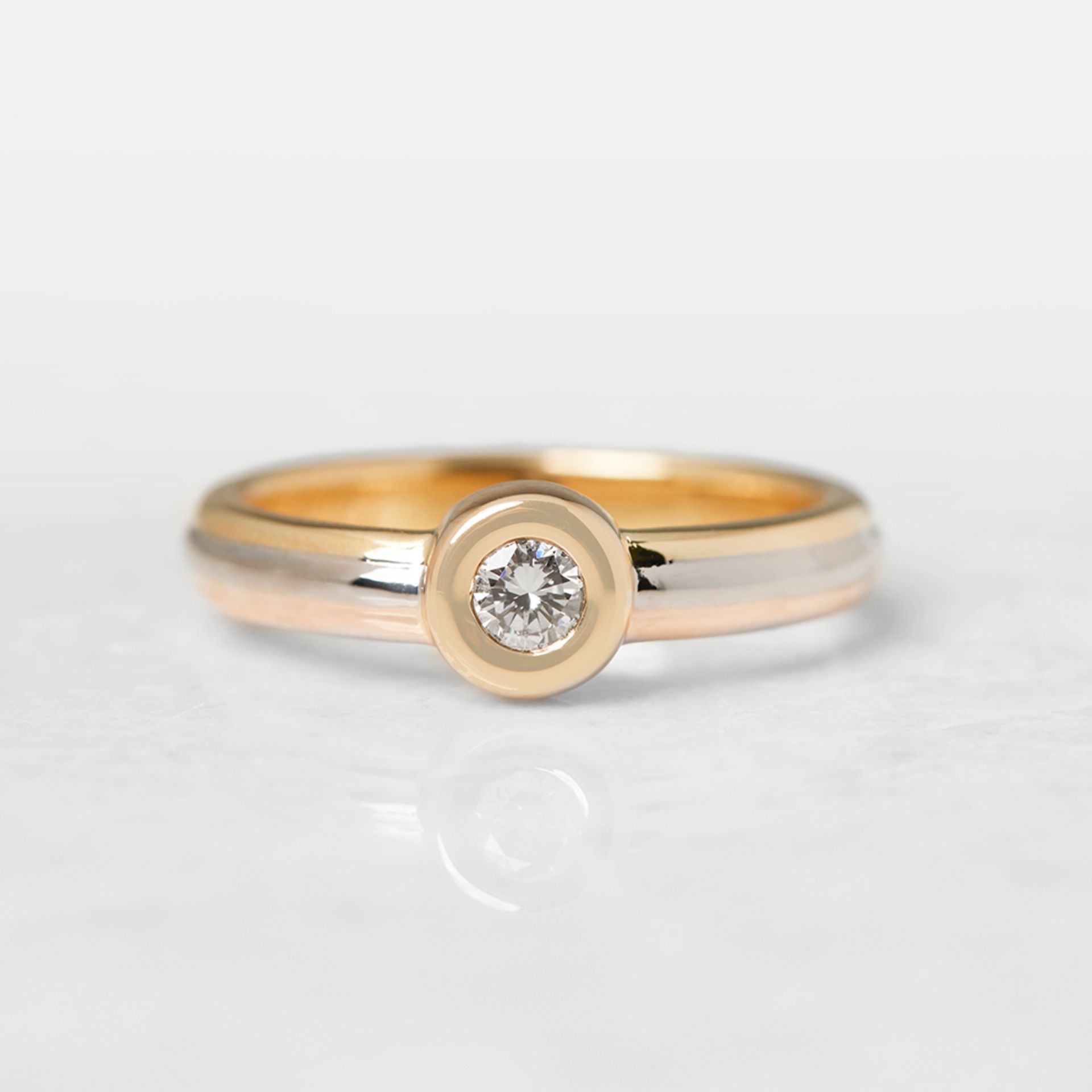 Cartier 18k Yellow, White & Rose Gold Single 0.15ct Diamond Ring - Bild 2 aus 7