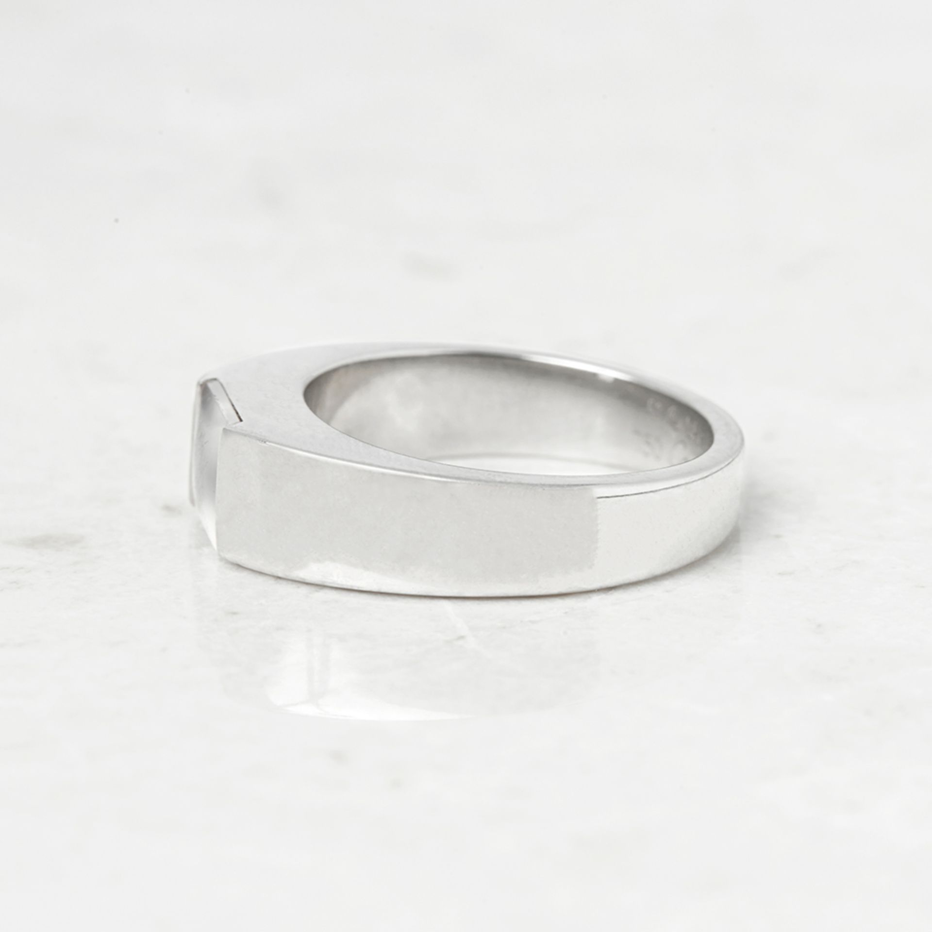 Cartier 18k White Gold Moonstone Tank Ring - Image 3 of 6