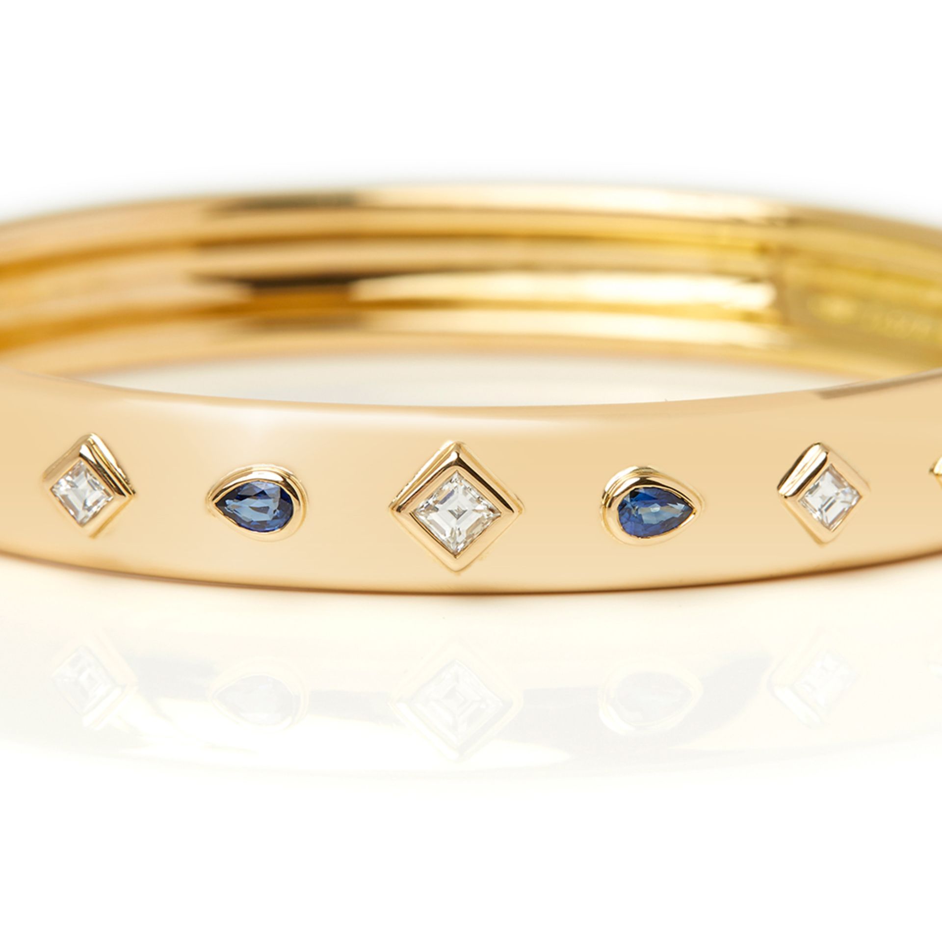 Cartier 18k Yellow Gold Sapphire & Diamond Cuff Bracelet - Image 4 of 7