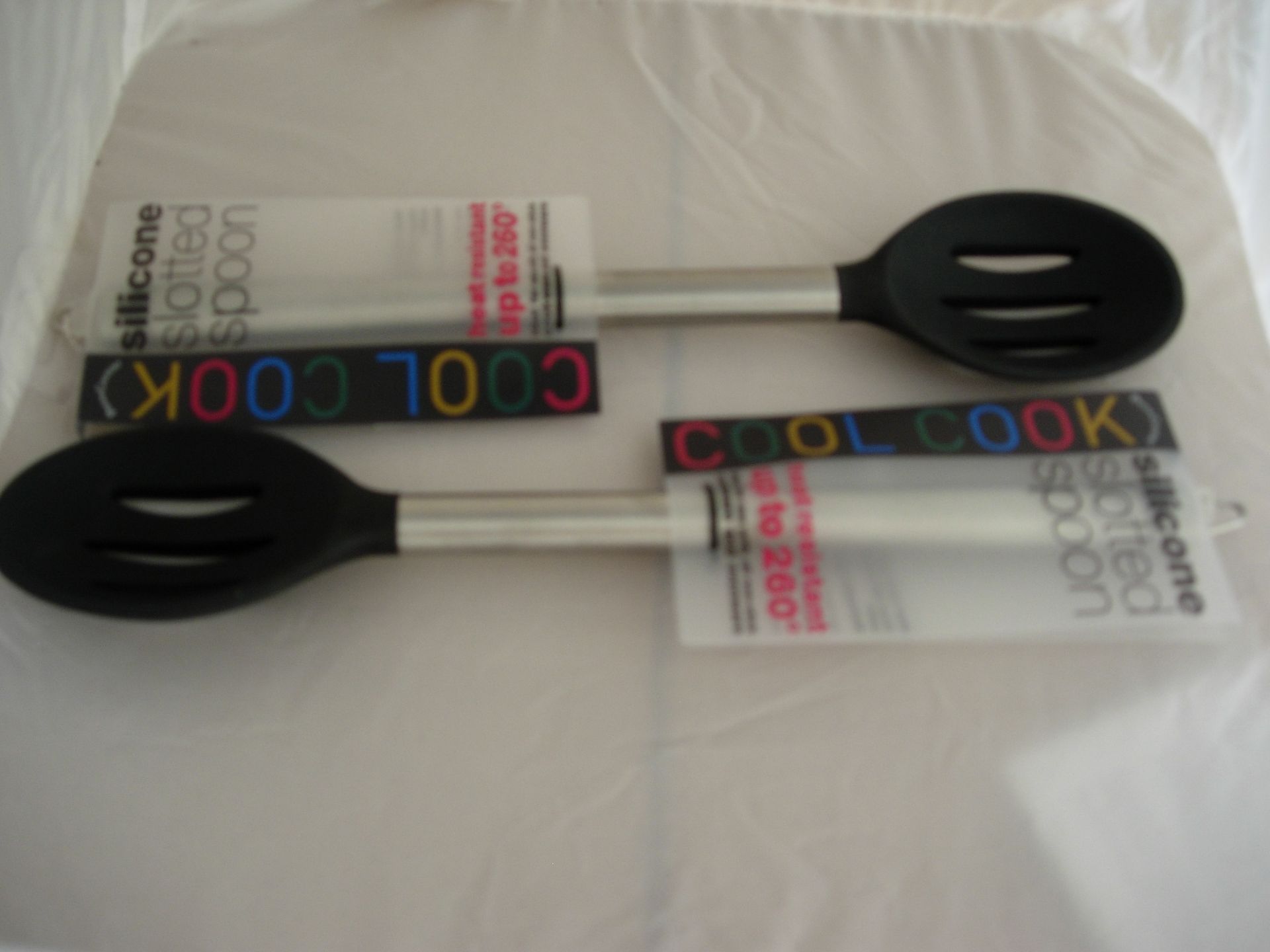 2Pks Of 6 Cool Cook Silicone Slotted Spoon