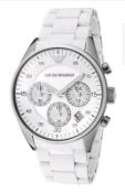 BRAND NEW EMPORIO ARMANI AR5867 LADIES CHRONOGRAPH WATCH, COMPLETE WITH ORIGINAL PACKAGING AND