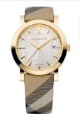 BRAND NEW GENTS BURBERRY WATCH BU1398, COMPLETE WITH ORIGINAL BOX AND MANUAL