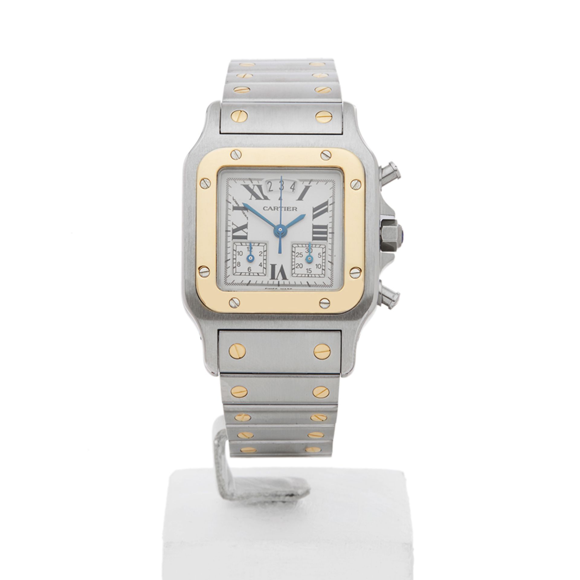 Cartier Santos Galbee Chronograph 30mm Stainless Steel & 18k Yellow Gold - 2425 or W20042C4 - Bild 2 aus 8