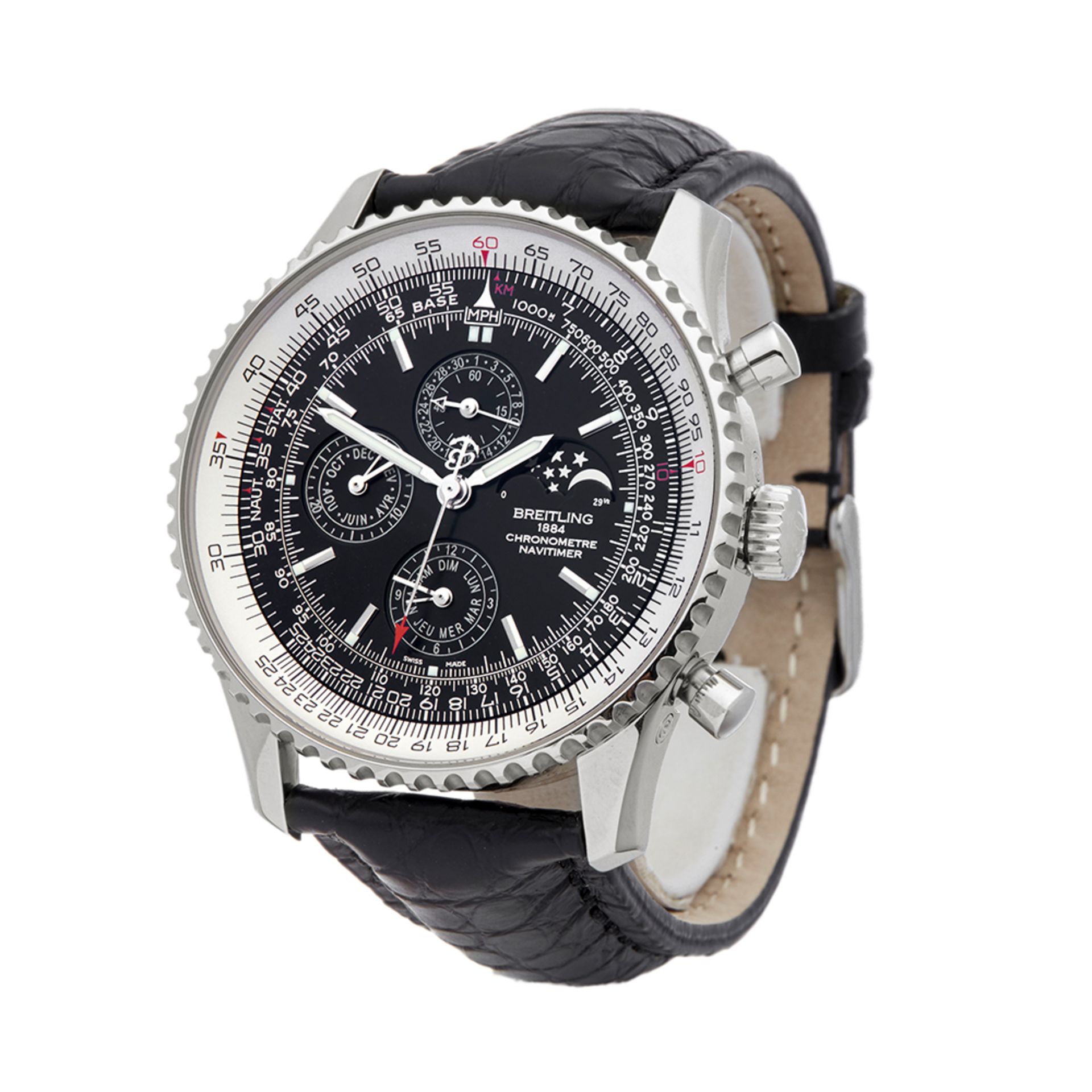 Breitling Navitimer Perpetual Calendar Chronograph 46mm Stainless Steel - A19370 - Bild 3 aus 8