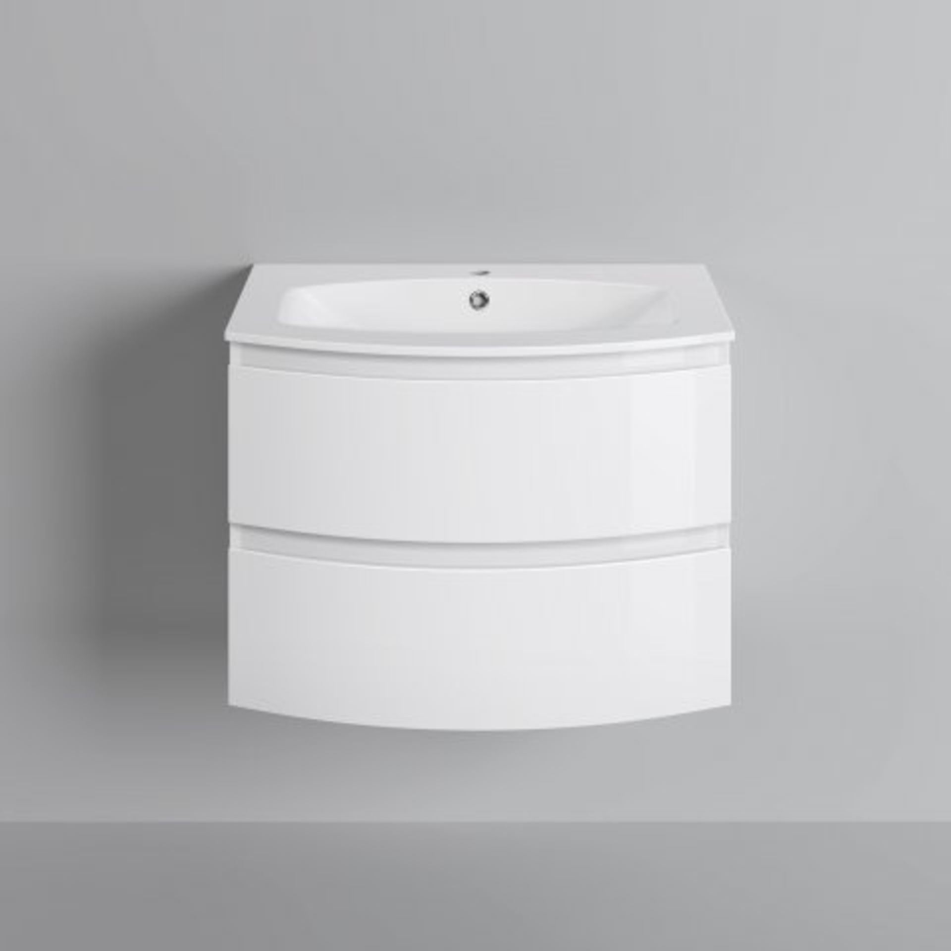 Pallet To Contain 5 x 700mm Amelie High Gloss White Curved Vanity Unit - Wall Hung. RRP £649.99 - Image 4 of 5