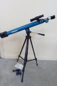 FANTASTIC KIDS BLUE TELESCOPE WITH ALL ATTACHMENTS AND INSTRUCTIONS