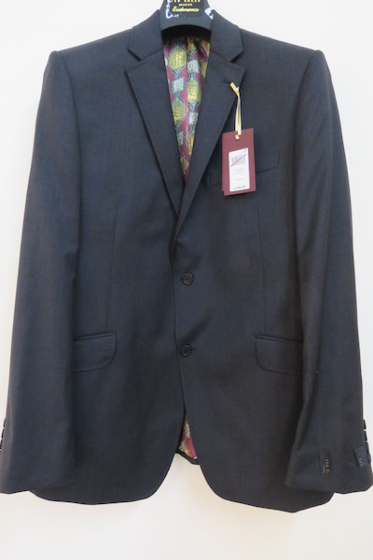 BRAND NEW TED BAKER SOVEREIGN CHARCOAL SUIT JACKET SIZE 44- RRP £240