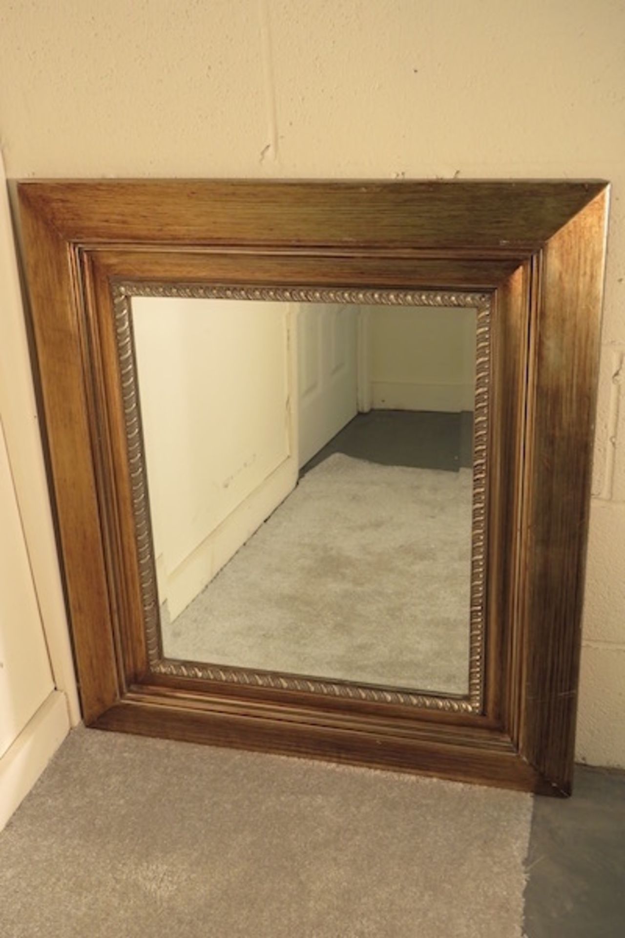 LARGE WOODEN GOLD FRAMED MIRROR