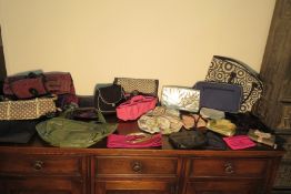 BOX OF VARIOUS BAGS AND PURSES
