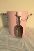 PINK ICE BUCKET WITH METAL ICE SCOOP