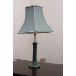 Vintage Table Lamp With Porcelain Base And Fabric Shade - Working Order