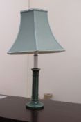Vintage Table Lamp With Porcelain Base And Fabric Shade - Working Order