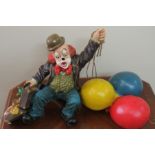 Cast Resin Clown Holding Balloons