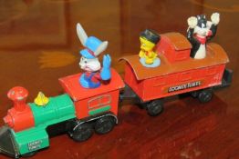 1989 Ertl Looney Tunes Train And Caboose Featuring Bugs Bunny, Sylvester And Tweety Pie
